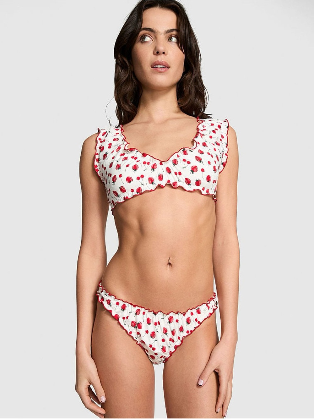 NWT pink Summer Berries bikini top